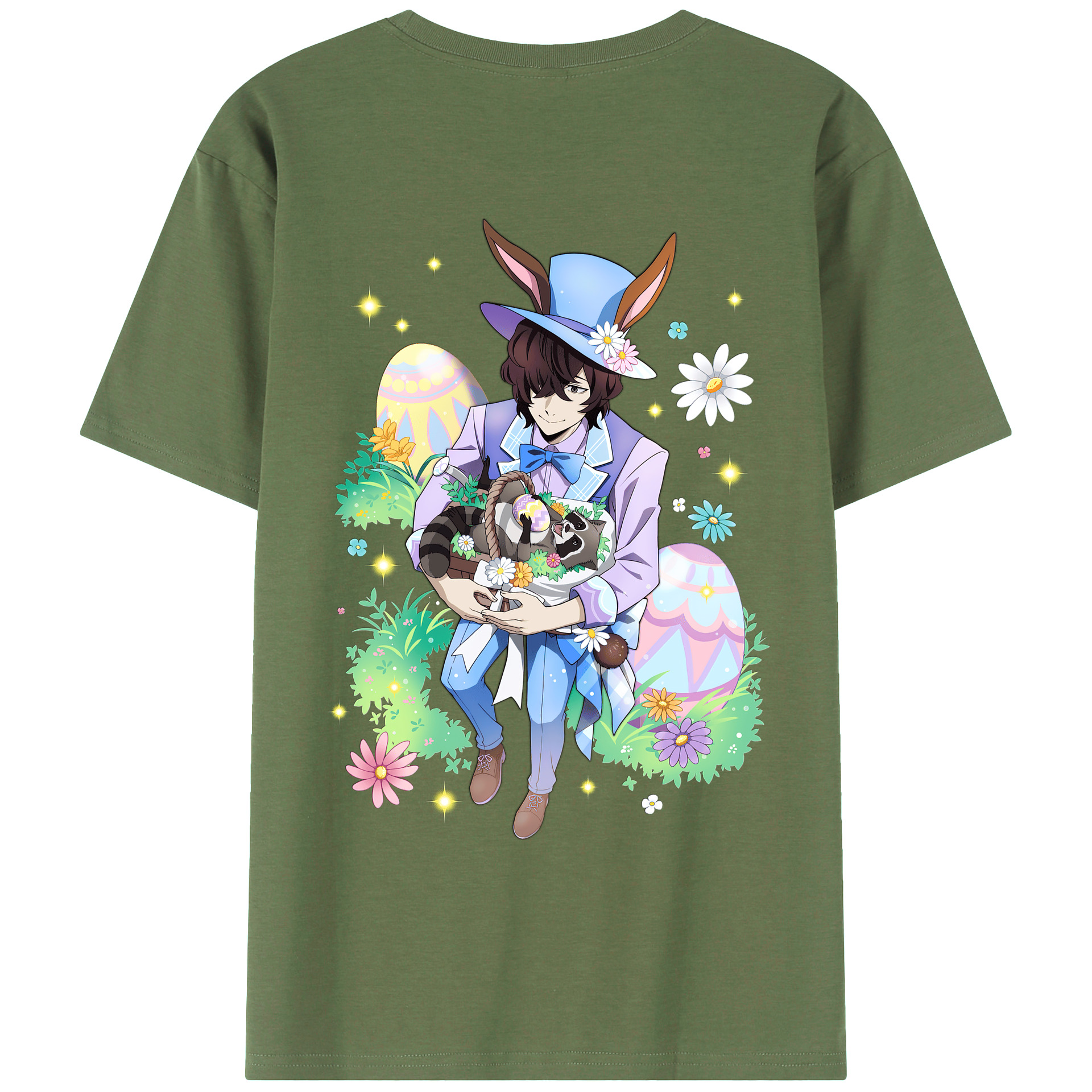 （画像用） 文豪ストレイドッグス Bungo Stray Dogs 綿100％ メンズ半袖Tシャツ（バックプリント） 通気性